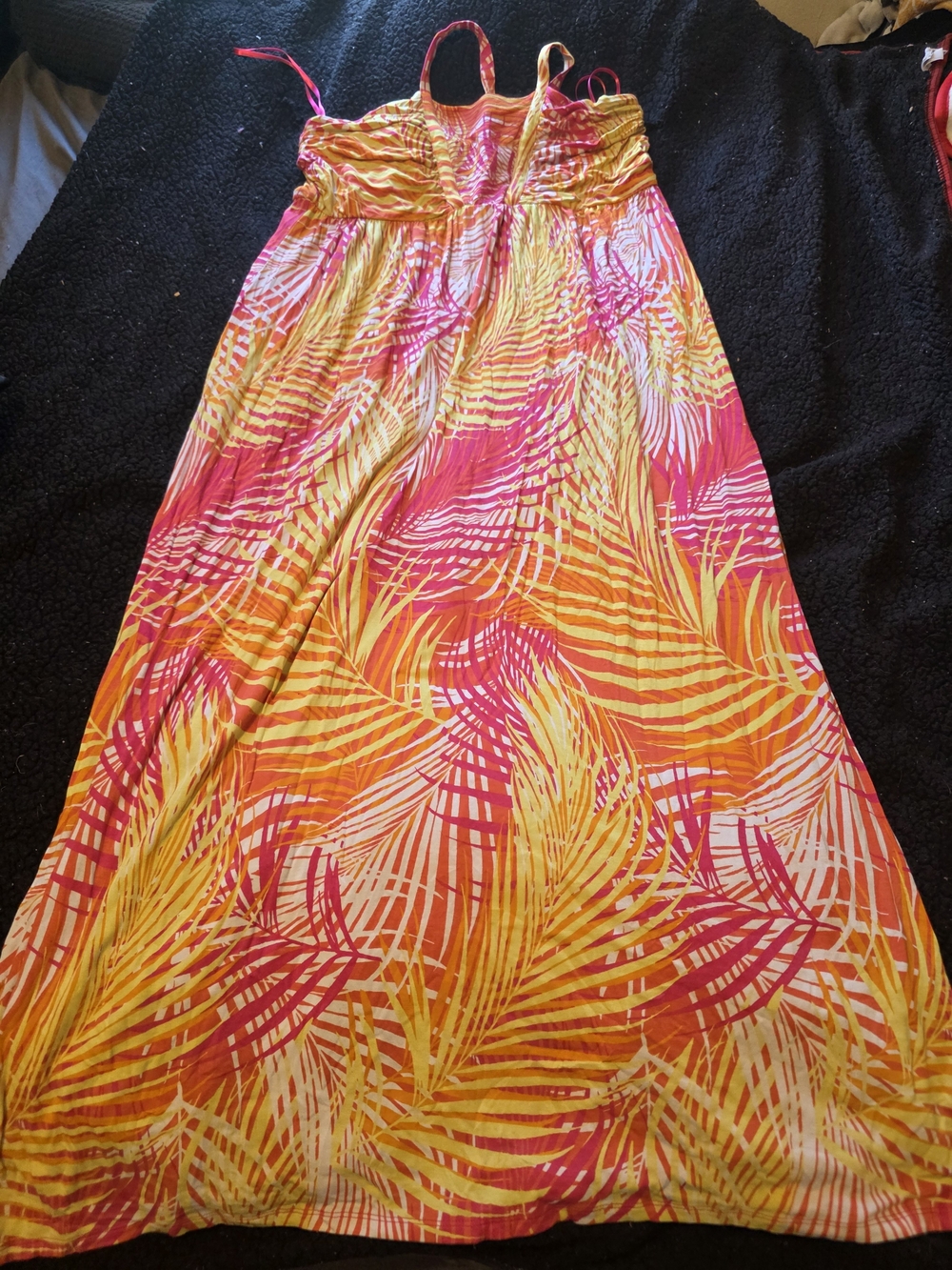 Lane Bryant Pink Orange Yellow Tropical Print Maxi